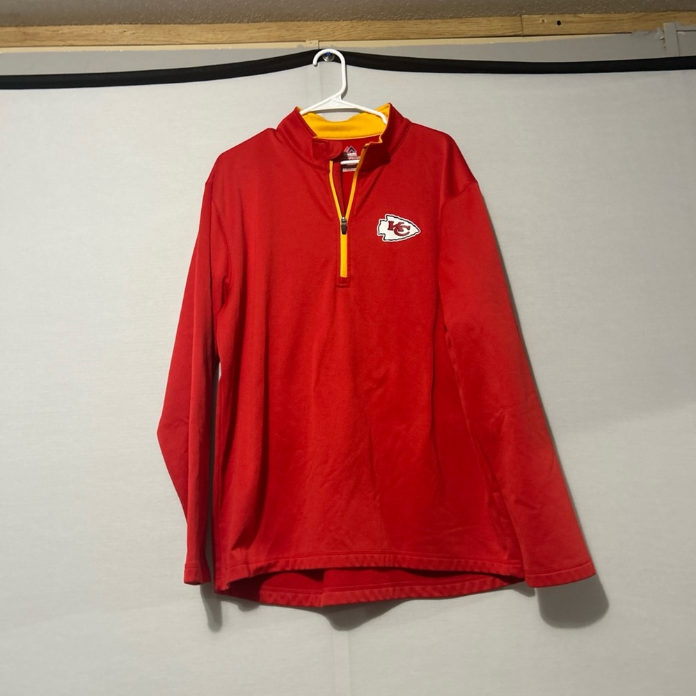Kansas City chiefs red and yellow quarter zip pullover